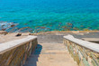 Greece Syros, stairs  to sea water, Greece Cyclades islands