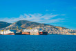 Greece Syros, traditional  view of port in Greece Cyclades islan