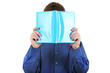 Person hide his Face behind a Book