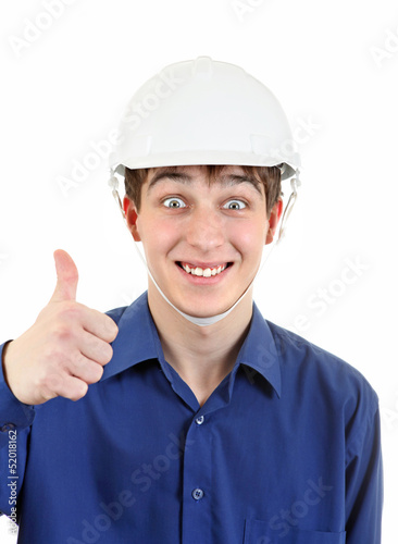 Photo: Happy Young Man in Hard Hat Happy Young Man in Hard Hat