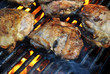 Grilling Chicken with Flames