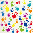 Vector friendship background, handprints