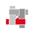 Logo teamwork, hands crossed # Vector