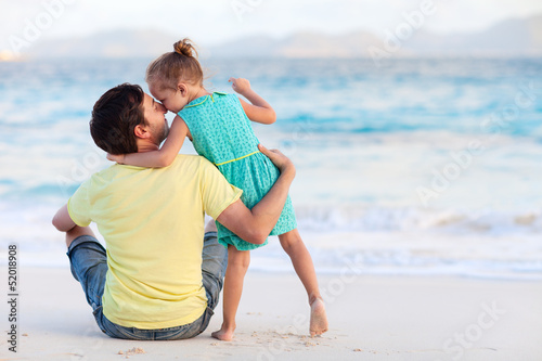 Photo: Father and daughter at beach Father and daughter at beach