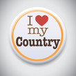 Vector: I Love My Country - Vector Pin / Button Badge I Love My Country - Vector Pin / Button Badge