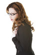 Business woman feeling heart pain
