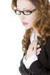 Business woman feeling heart pain