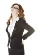 Businesswoman with back pain.