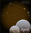 Calendar of the zodiac sign Aries.