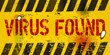 Computer virus sign, vector illustration, grungy style