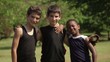 Video: Young friends, baseball team with kids smiling at camera Young friends, baseball team with kids smiling at camera