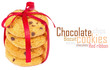 Photo: Chocolate chips cookies with red ribbon Chocolate chips cookies with red ribbon