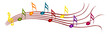 Notes de musique colorées