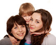 Happy family, mother and two daughters