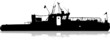 Ship silhouette on the sea
