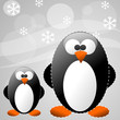 Vetor: Winter background with penguin - vector illustration Winter background with penguin - vector illustration