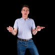 Shocked Surprised Confused Man Hands Raised