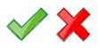 Check mark and cancel icons