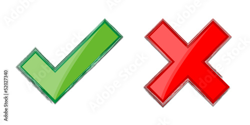 Vector: Check mark and cancel icons Check mark and cancel icons