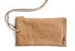 Cloth label with thread on white