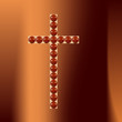 Cross with jewels on  coverlet Scarf