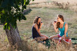 Photo: Tasting wine on a picnic Tasting wine on a picnic