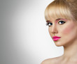 Beautiful blonde girl with makeup