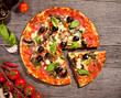 Fresh italian pizza, upper view