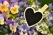 Holzklammer mit Herztafel - Blumen - Natur