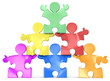 Illustration: Multicultural Human Pyramid. Multicultural Human Pyramid.