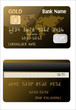 detailed glossy gold credit card isolated on white