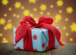 gift box on evening magical background