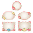 set: vintage labels with flowers