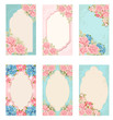 Set: vintage labels with flowers. Raster version