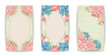 Set: vintage labels with flowers. Raster version