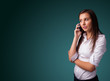 Young woman making phone call with copy space