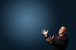 Photo: funny businessman gesturing with copy space funny businessman gesturing with copy space