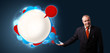 Foto: businessman presenting abstract modern copy space businessman presenting abstract modern copy space