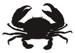 HQ vector silhouette of crab isolated on white background.