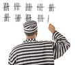 Convict prisoner jailbird is counting days in jail