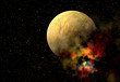 Background with a Planet and Nebula