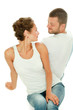 Portrait of young happy smiling couple