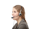 Close-up portrait of a customer service agent