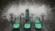 Paddle wheel aerator.