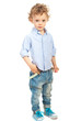 Casual toddler boy with blond hair