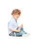 Toddler boy playing with car toy