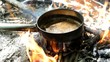 making coffee on a fire in field conditions