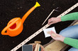 Gardening - woman sowing seeds into the soil