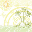 Exotic background, island a with palm