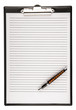 blank clipboard with a pen isolat